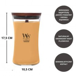 WoodWick Golden Bourbon świeca zapachowa z drewnianym knotem 609,5 g